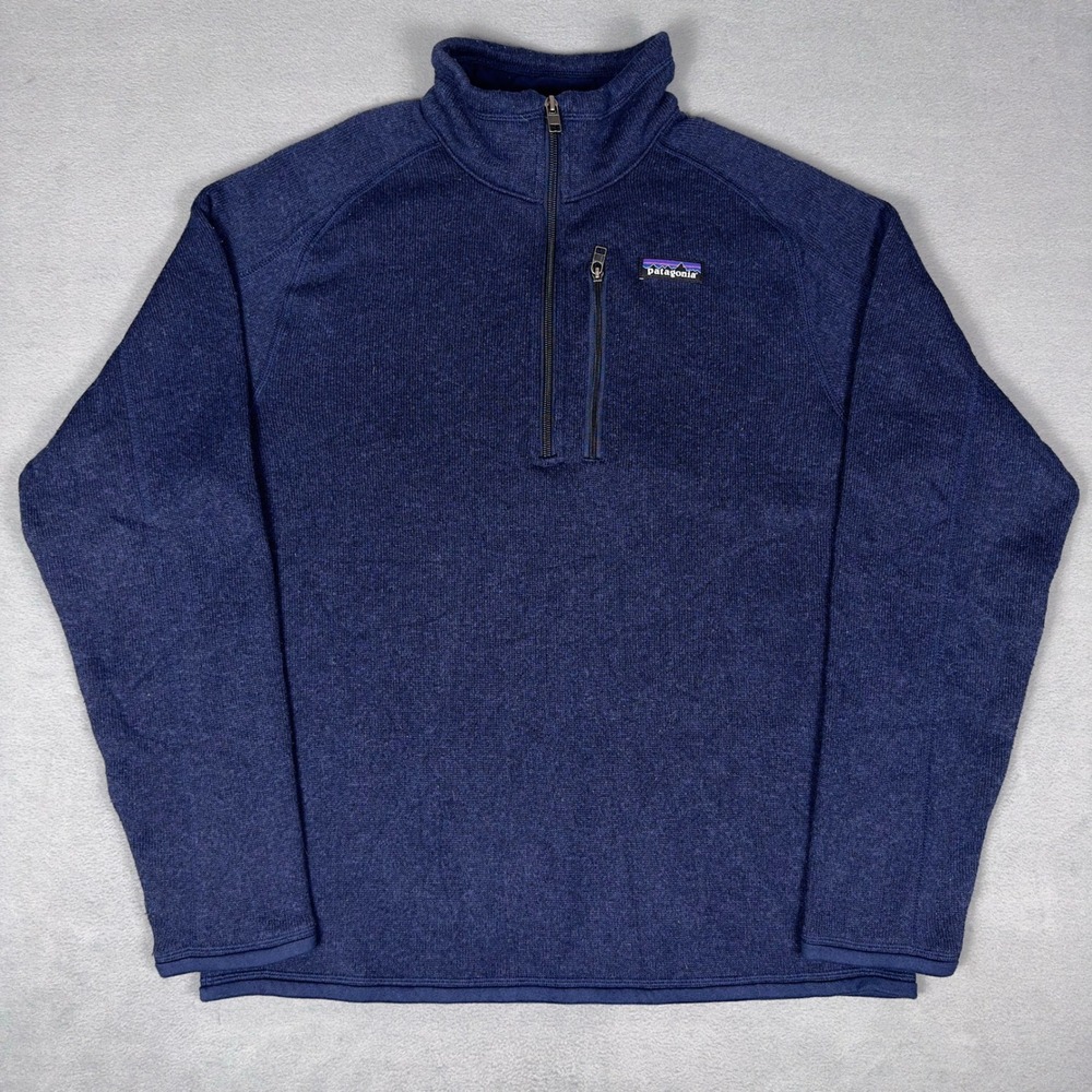 Patagonia Better Sweater Quarter Zip Fleece Pullover Heather Navy Mens M
